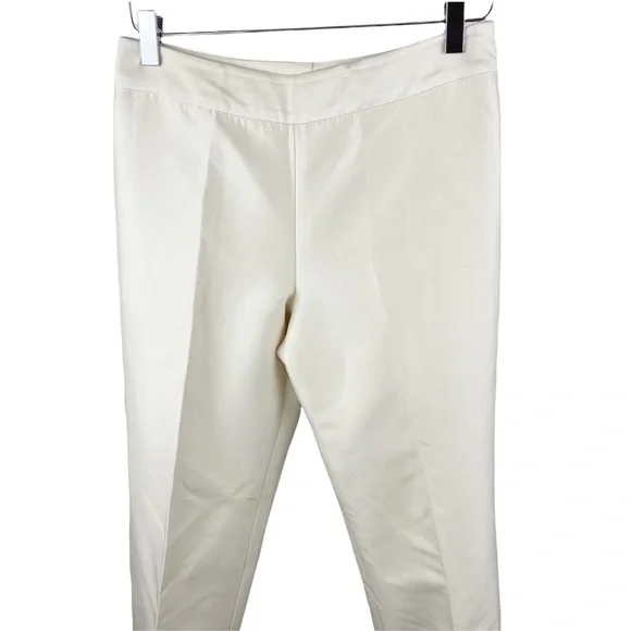 Ann Taylor Petites Pintuck Silk Wool Ivory White Ankle Trousers Pants Size 6P - Picture 3 of 7